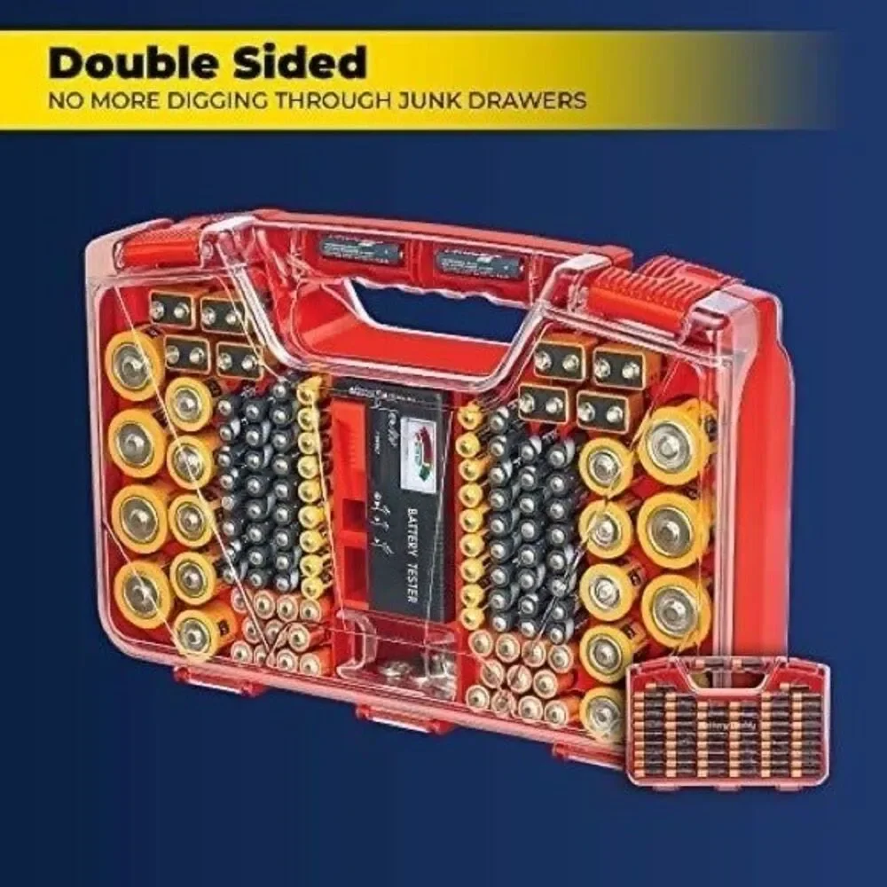BATTERY DADDY™ 180 Battery Organizer and Storage Case with Tester
